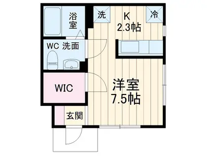 エスポワール住吉A棟(1K/1階)の間取り写真