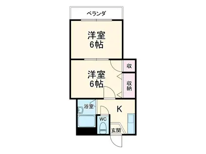 かみしばマンション(2K/3階)の間取り写真