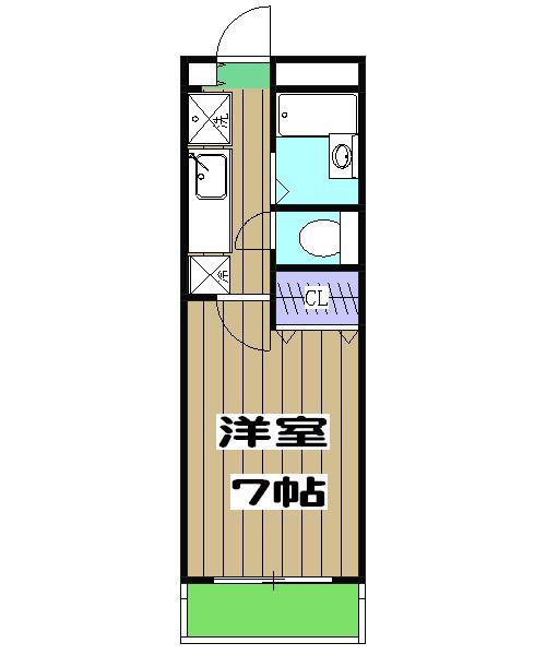 HALプレイス(1K/2階)の間取り写真