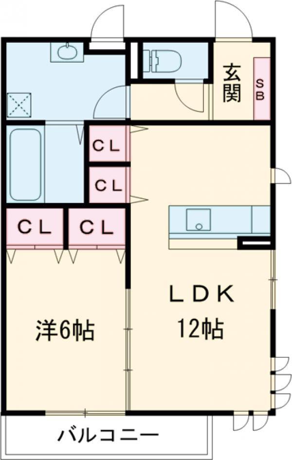 サニープレイス向日町(1LDK/1階)の間取り写真