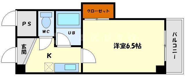 ベルメゾン千里山(1K/2階)の間取り写真