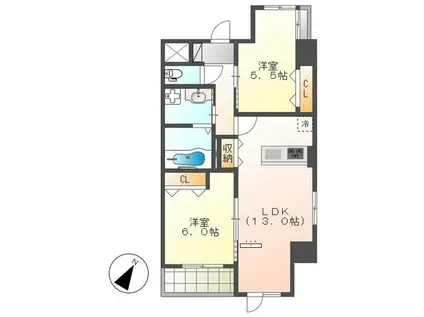 アーバンパレス(2LDK/5階)の間取り写真