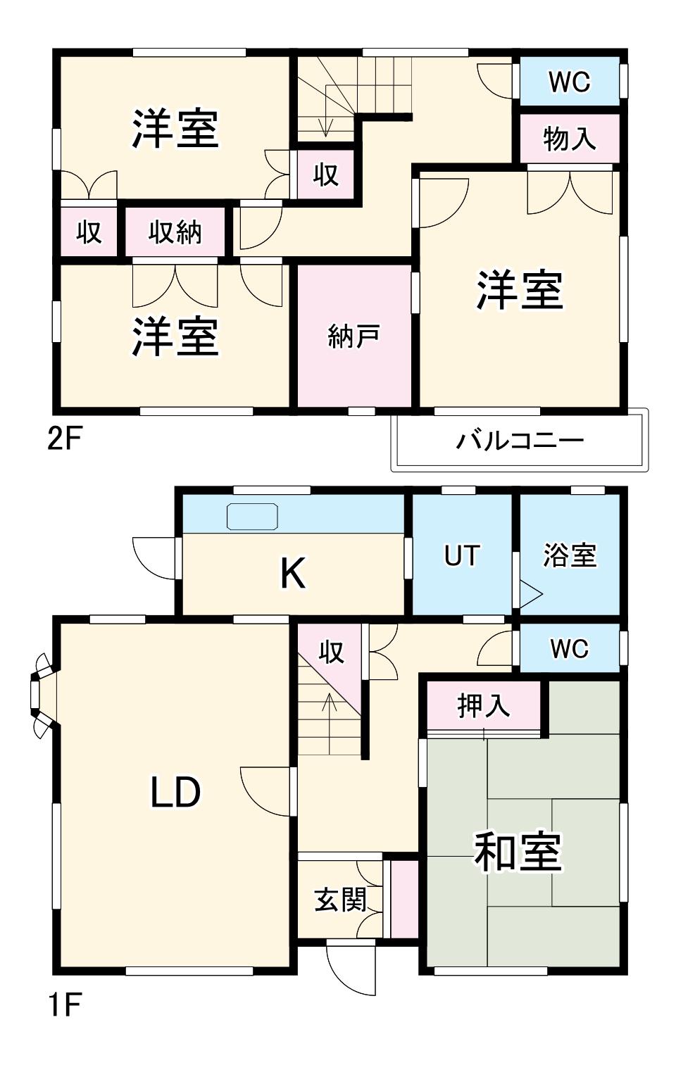 愛知県豊田市 2階建 築35年(4SLDK)の間取り写真