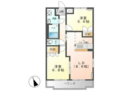 サニーコート.F(2LDK/1階)の間取り写真