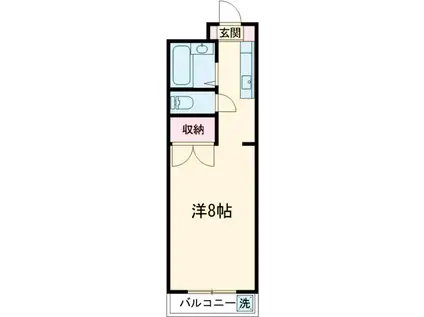 サンライズベル(1K/2階)の間取り写真