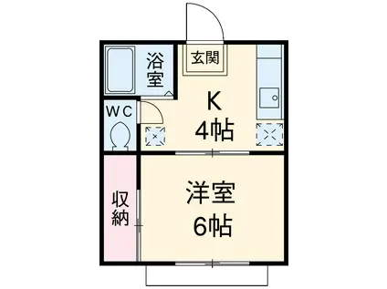 サンライズコーポ(1K/1階)の間取り写真