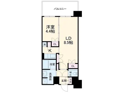 レジデンスエアポート(1LDK/10階)の間取り写真