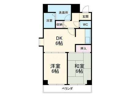 MS HOUSE(2DK/4階)の間取り写真