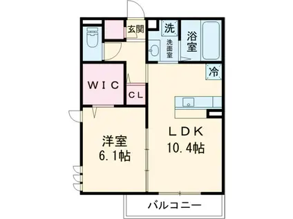 セントラルコート昭島(1LDK/2階)の間取り写真