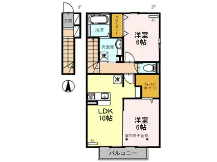 MAY・CASTLE(2LDK/2階)の間取り写真