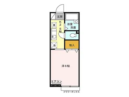 ピュアコート(1K/2階)の間取り写真