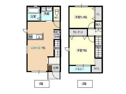 Excellsia(2LDK)の間取り写真