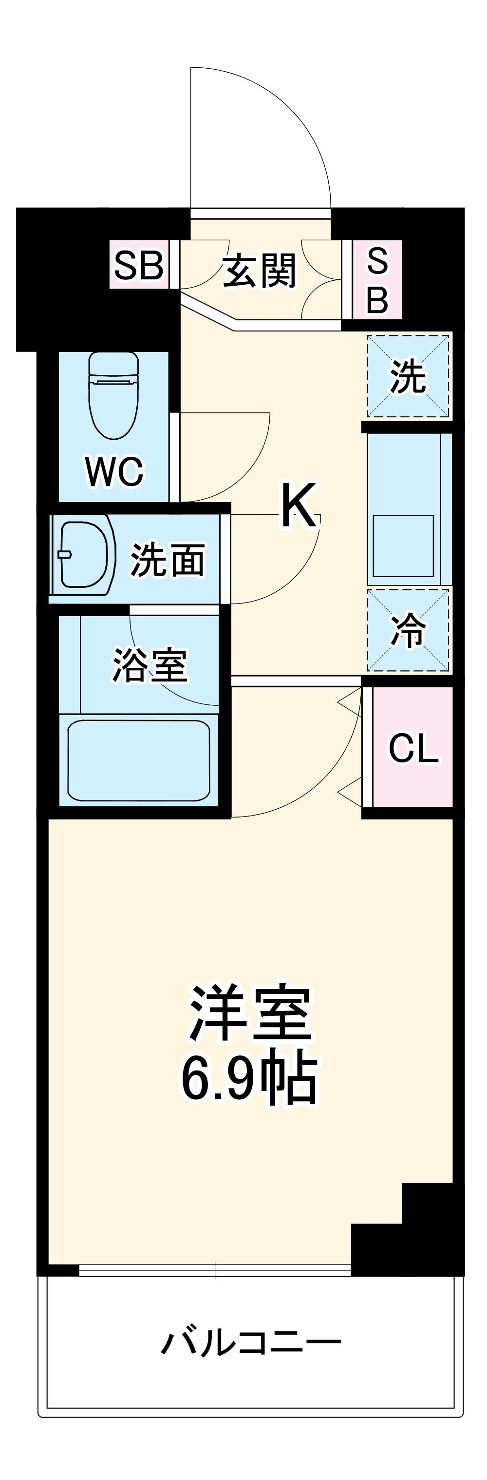 REGALIZ溝の口(1K/2階)の間取り写真