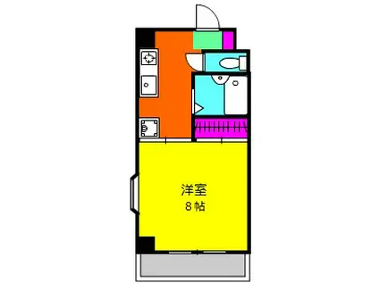 第六日東ハイツ(1K/2階)の間取り写真