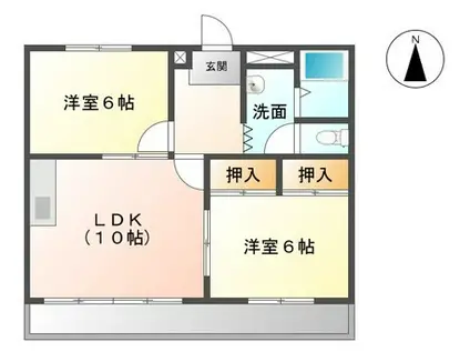 マーブルパレスⅡ(2LDK/3階)の間取り写真
