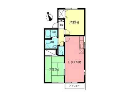 クレストⅠ(2LDK/1階)の間取り写真