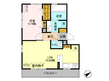 グランツ・シャルロッテ(1LDK/2階)の間取り写真