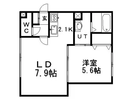 タウニー清水(2DK/2階)の間取り写真