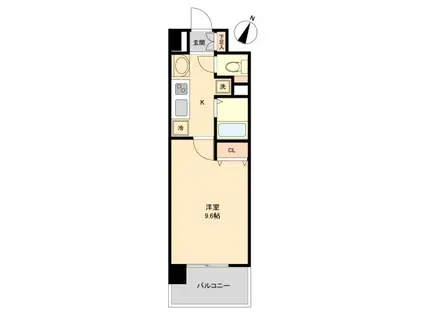 セレシア横浜釜台(ワンルーム/2階)の間取り写真