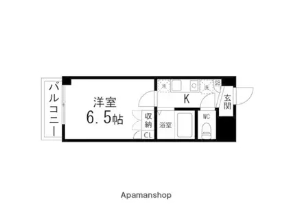 プレスティ則武(1DK/6階)の間取り写真