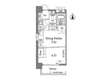 東京都大江戸線 赤羽橋駅 徒歩5分 1階建 築50年(2LDK)の間取り写真