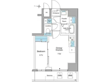 ビクセル武蔵関(ワンルーム/4階)の間取り写真