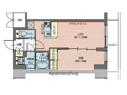 トラストビラ住吉(ワンルーム/2階)の間取り写真