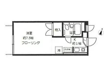 パークヒルズ綱島台(ワンルーム/1階)の間取り写真