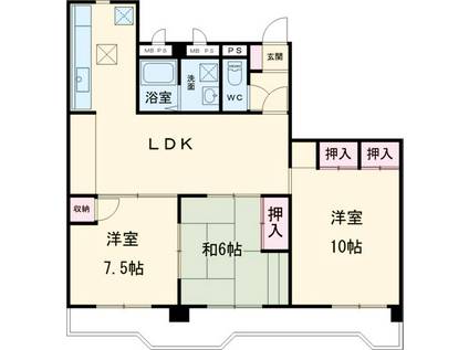 ユニーブル西里(3LDK/2階)の間取り写真