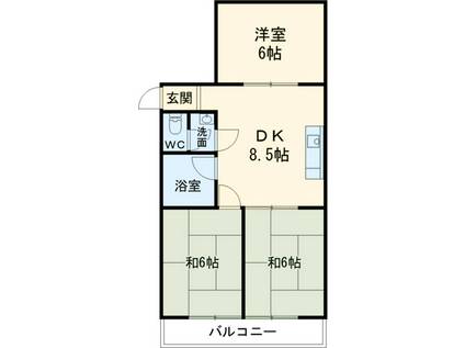 第3村上ビル(3DK/3階)の間取り写真