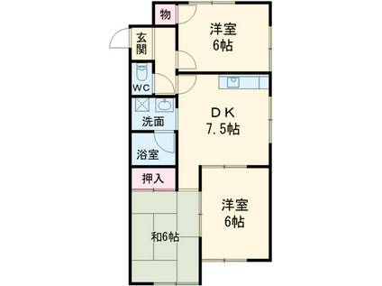 メゾン千咲(3DK/1階)の間取り写真
