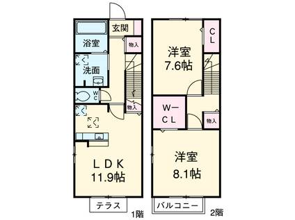 メゾン フュテール(2LDK)の間取り写真