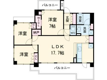プラウド上社(3LDK/2階)の間取り写真