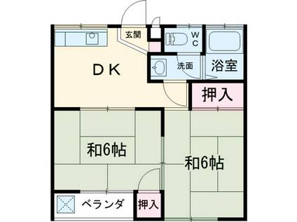 篠宮ハイツ(2DK/2階)の間取り写真