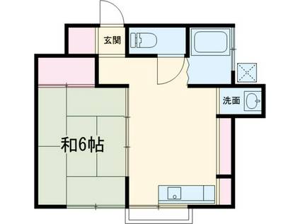 東京都東久留米市南沢1丁目-の建物(1DK/2階)の間取り写真