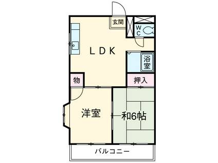 ビングスフジ(2DK/2階)の間取り写真
