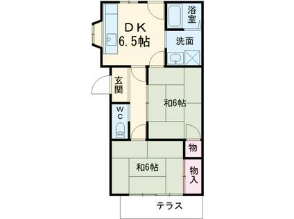 栃木県宇都宮市岩曽町-の建物(2DK)の間取り写真