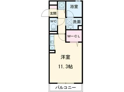 リジョイスリバーA棟(ワンルーム/3階)の間取り写真