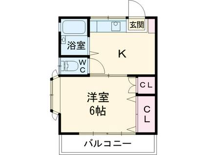 ふたば荘(1K/2階)の間取り写真