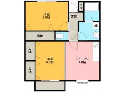 グリーンヴィラ(2DK/2階)の間取り写真