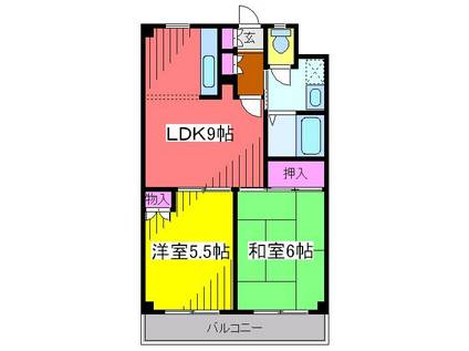 マンションヤマキ(2LDK/2階)の間取り写真