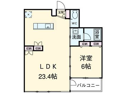 Yフラッツ(1LDK/3階)の間取り写真
