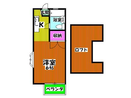 メゾンローゼC(1K/2階)の間取り写真