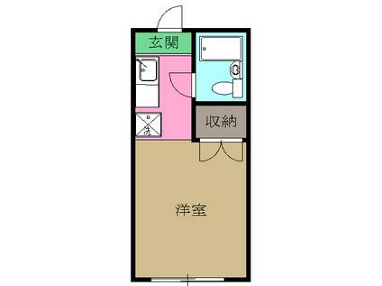 ハイツ朝倉(ワンルーム/2階)の間取り写真