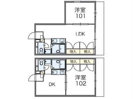 レオパレスハインスハイム(1DK/1階)の間取り写真