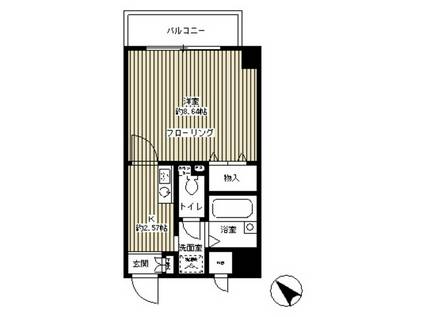 グロリア大洋(ワンルーム/4階)の間取り写真