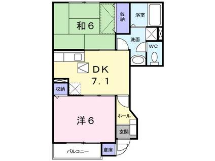 サンライトレジデンスⅠ(2DK/1階)の間取り写真