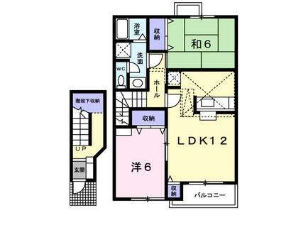 サンライトレジデンスⅠ(2LDK/2階)の間取り写真