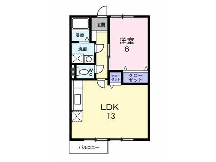 コーポラス別府(1LDK/2階)の間取り写真