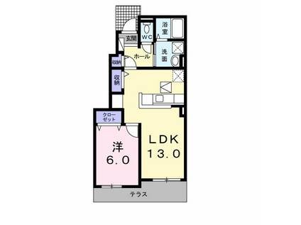 グラースメゾンD(1LDK/1階)の間取り写真
